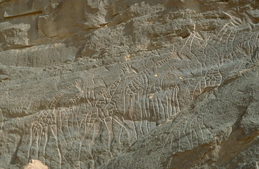 Felszeichnungen im Wadi Mathendous